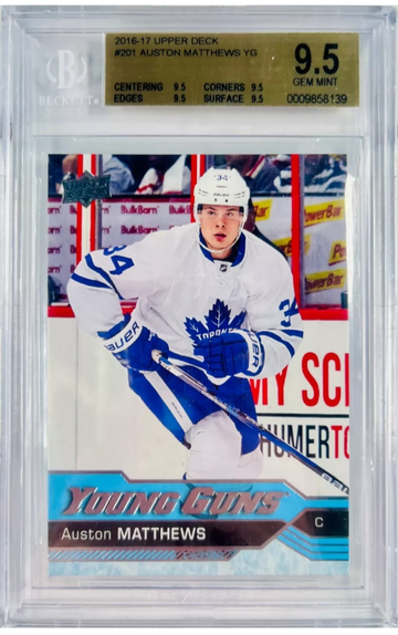 2016-17 Upper Deck Auston Matthews BGS 9.5 Young Guns True Gem Mint Rookie Card #201 