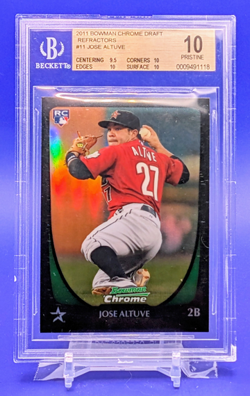 2011 Bowman Chrome Draft Refractors Jose Altuve RC BGS 10 Pristine!