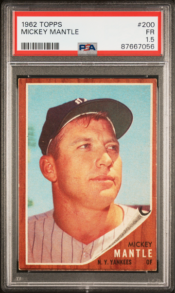 1962 MICKEY MANTLE #200 Topps PSA 1.5 Vintage Baseball Card Yankees STRONG COPY
