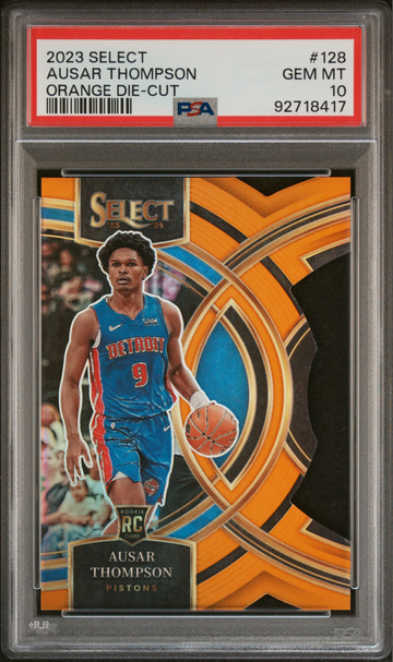 2023 AUSAR THOMPSON /65 ORANGE DIE-CUT Select #128 ROOKIE PSA 10 Detroit Pistons