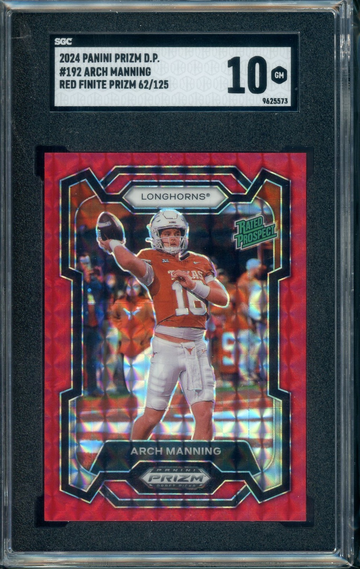 2024 ARCH MANNING /125 RED FINITE Prizm ROOKIE CARD RC SGC 10 Texas Longhorns