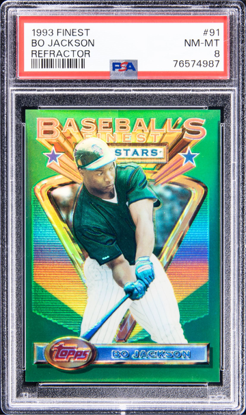 1993 Topps Finest Bo Jackson Refractor #91 PSA 8