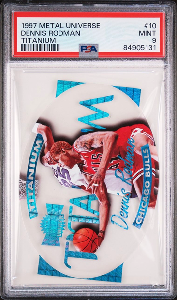 1997 Metal Universe Dennis Rodman Titanium SSP #10 PSA 9