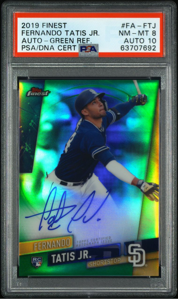 2019 Finest Tatis Auto /99 Green Rookie RC On Card PSA 8/10
