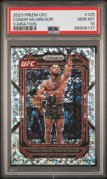 2023 Prizm UFC Conor McGregor Variation Nickname No Huddle SP PSA 10 GEM