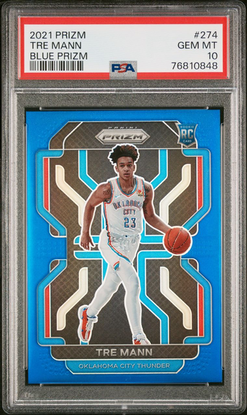 Tre Mann 2021-22 Panini Prizm  Rookie Blue /199 PSA 10 RC Gem Mint 