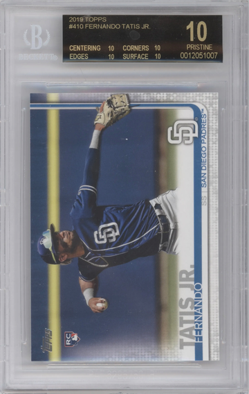 2019 Topps #410 Fernando Tatis Jr Rookie RC BGS 10 Pristine Black Label