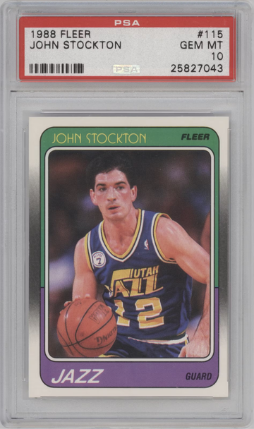 1988 Fleer John Stockton Rookie #115 PSA 10 Gem Mint