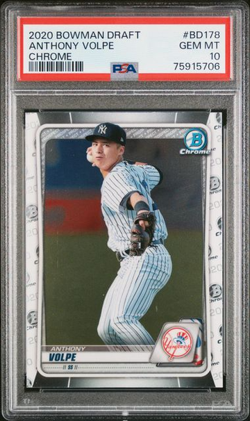 2020 Bowman Draft BD178 Anthony Volpe Chrome PSA 10