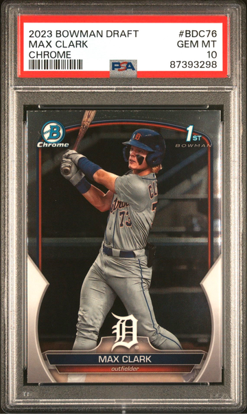 2023 BOWMAN DRAFT BDC76 MAX CLARK CHROME PSA GEM MINT 10