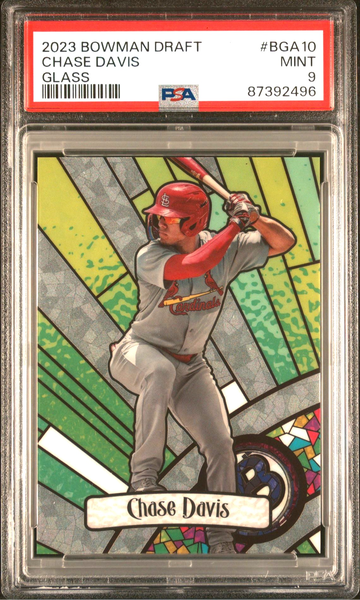 2023 BOWMAN DRAFT BOWMAN GLASS BGA10 CHASE DAVIS PSA 9
