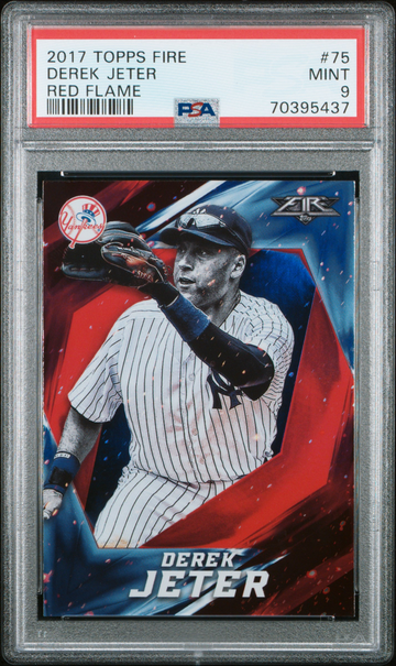 2017 Topps Fire #75 Derek Jeter Red Flame PSA 9 POP 1!
