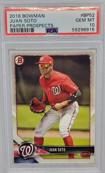 2018 Bowman #BP52 Juan Soto RC PSA 10