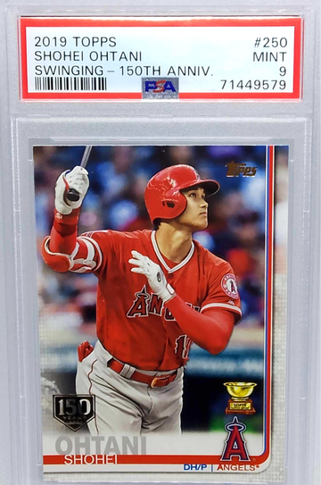 2019 Topps #250 Shohei Ohtani Swinging- 150th Anniv. PSA 9