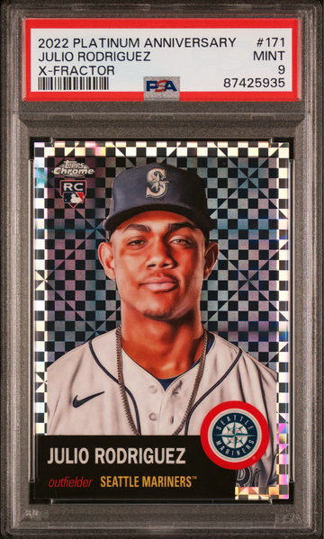 2022 Topps Platinum Anniversary #171 Julio Rodriguez X-Fractor PSA 9 RC