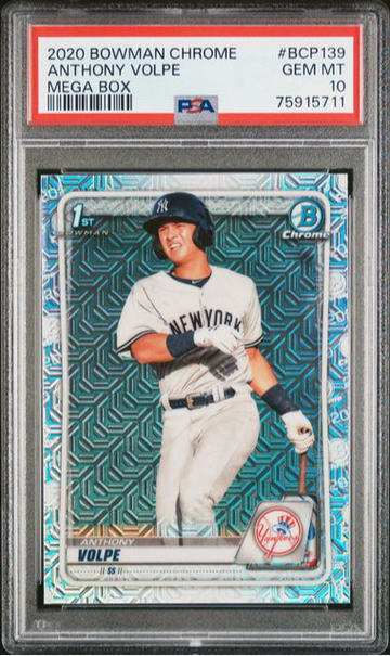 2020 Bowman Chrome Mega Box BCP139 Anthony Volpe PSA 10