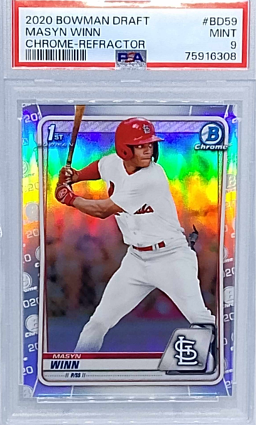 2020 Bowman Draft Chrome #BD 59 Masyn Winn Refractor PSA 9 RC