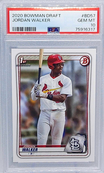 2020 Bowman Draft #BD 57 Jordan Walker RC PSA 10