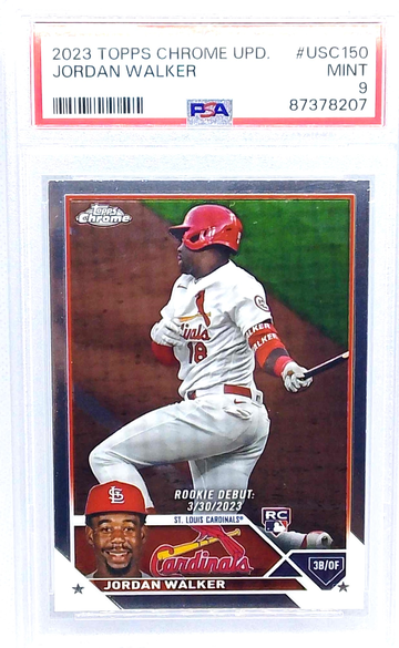 2023 TOPPS CHROME UPDATE #USC 150 Jordan Walker RC PSA 9
