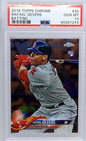 2018 Topps Chrome #25 Rafael Devers Batting RC PSA 10