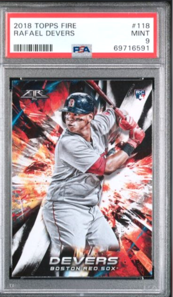 2018 Topps Fire #118 Rafael Devers RC PSA 9