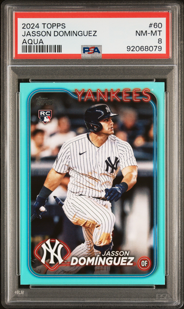 2024 Topps #60 Jasson Dominguez Aqua RC PSA 8