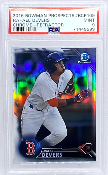 2016 Bowman Chrome Prospects #BCP 109 Rafael Devers REFRACTOR #/499  PSA 9