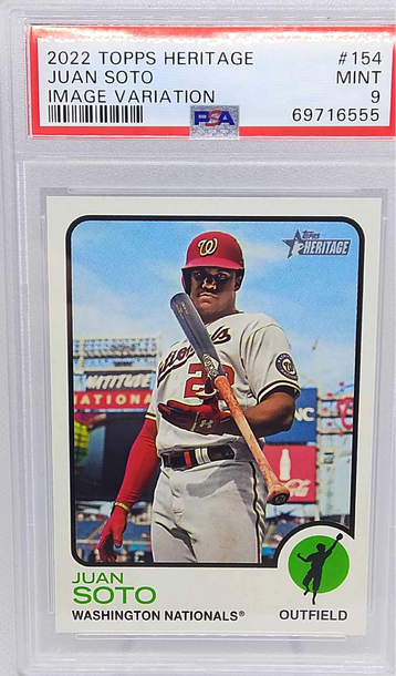 2022 Topps Heritage #154 Juan Soto Image Variation SP PSA 9