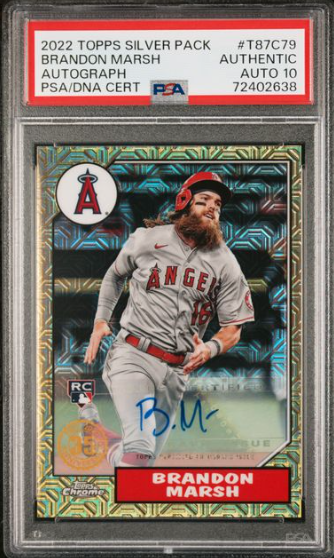2022 Topps Silver Pack #T87C79 Brandon Marsh RC Autograph PSA 10 