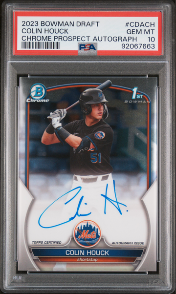 2023 Bowman Draft Chrome Prospects #CDACH Colin Houck Autograph PSA 10