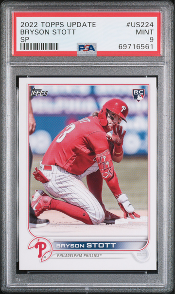 2022 Topps Update #US224 Bryson Stott SP Variation RC PSA 9