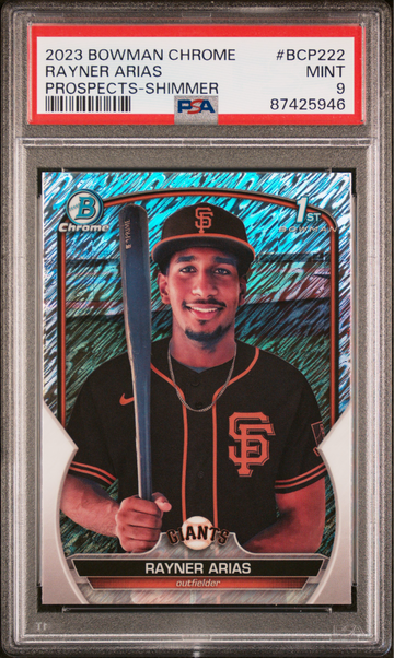 2023 Bowman Chrome Prospects #BCP 222 Rayner Arias Shimmer PSA 9