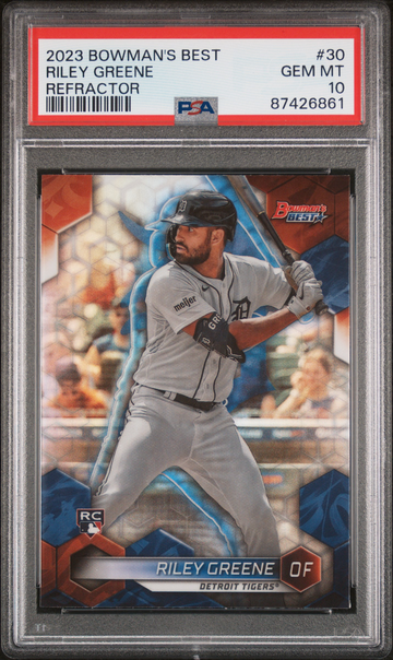 2023 Bowman's Best #30 Riley Greene Refractor RC PSA 10