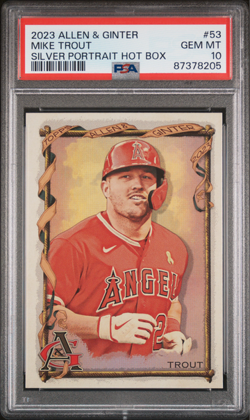 2023 Allen & Ginter #53 Mike Trout Silver Portrait Hot Box PSA 10