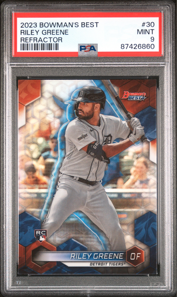 2020 Bowman's Best #30 Riley Greene Refractor RC PSA 9 