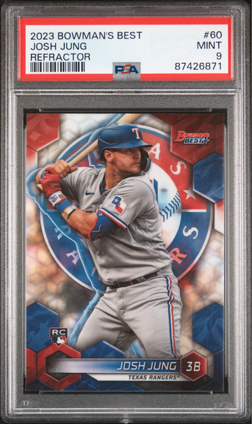 2023 BOWMAN'S BEST #60 Josh Jung RC Refractor PSA 9