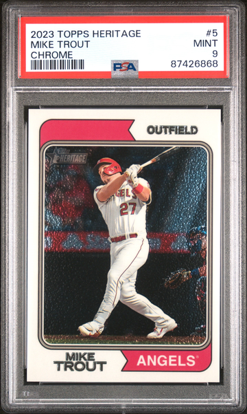 2023 Topps Heritage #5 Mike Trout Chrome #/999 PSA 9 