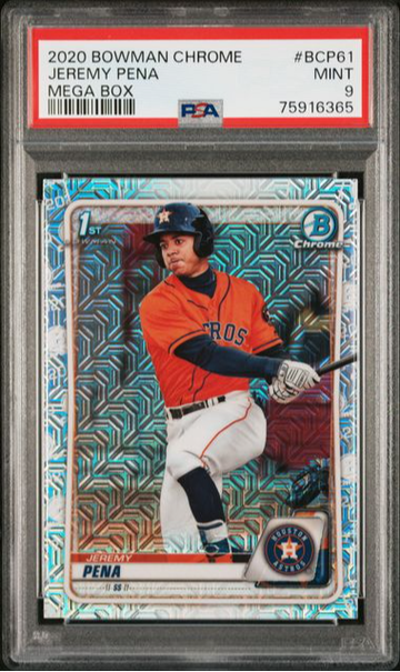 2020 Bowman Chrome Mega Box Mojo Refractor #BCP61 Jeremy Pena RC PSA 9