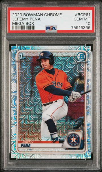 2020 Bowman Chrome Mega Box Mojo Refractor #BCP61 Jeremy Pena RC PSA 10
