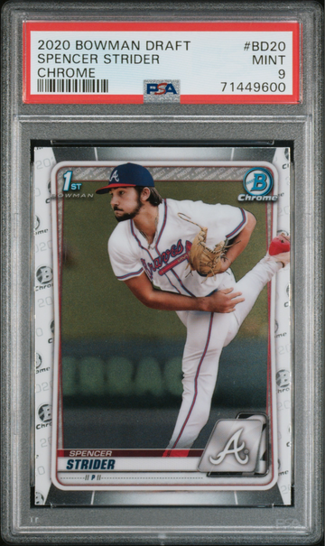 2020 Bowman Draft Chrome #BD20 Spencer Strider RC PSA 9