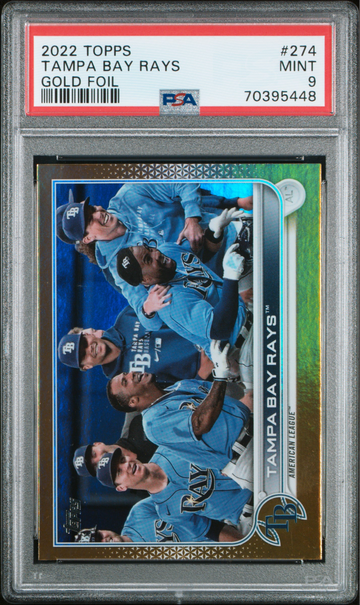 2022 Topps #274 Tampa Bay Rays Gold Foil PSA 9 SP
