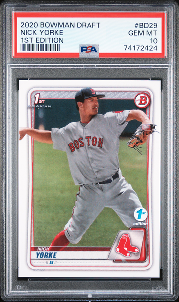 2020 Bowman Draft 1st Edition #BD29 Nick Yorke RC PSA 10 