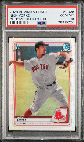 2020 Bowman Draft Chrome #BD 29 Nick Yorke  REFRACTOR RC PSA 10
