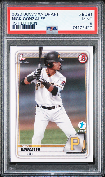 2020 Bowman Draft 1st Edition #BD81 Nick Gonzales RC PSA 9