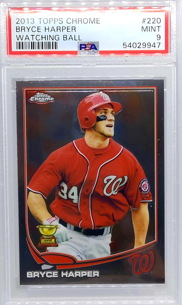 2013 Topps Chrome #220 Bryce Harper WATCHING BALL PSA 9