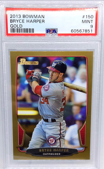 2013 Bowman #150 Bryce Harper Gold PSA 9
