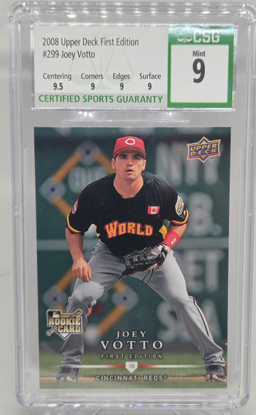 2008 Upper Deck First Edition #299 Joey Votto RC CSG 9