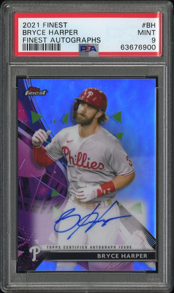 Bryce Harper 2021 topps finest auto PSA 9