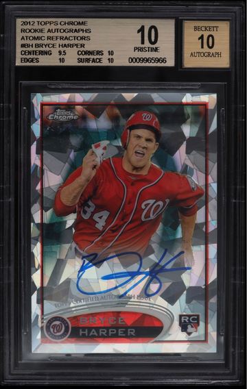 Bryce Harper 2012 topps chrome atomic refractor BGS 10 /10 pop 1