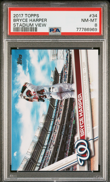 2017 Topps Bryce Harper Image Variation SSP On Deck Stadium View SP #34 PSA 8